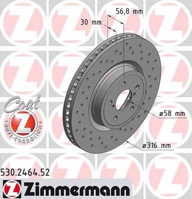 ZIMMERMANN 530246452 TARCZA HAMULC. SUBARU LEGACY  05- ZIMMERMANN 530246452 TARCZA HAMULC. SUBARU LEGACY  05-