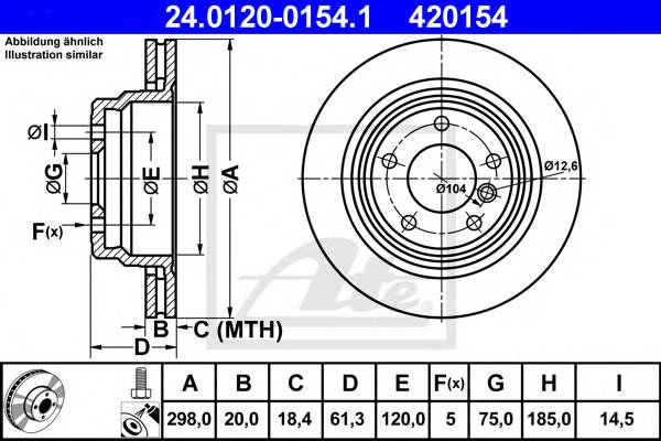 ATE 24.0120-0154.1 Гальмівний диск ATE 24.0120-0154.1 Гальмівний диск