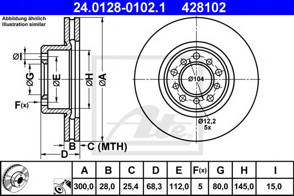 ATE 24.0128-0102.1 Тормозной диск