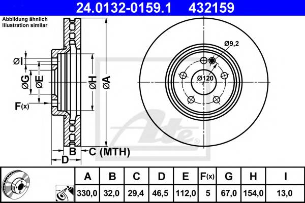ATE 24.0132-0159.1 Тормозной диск