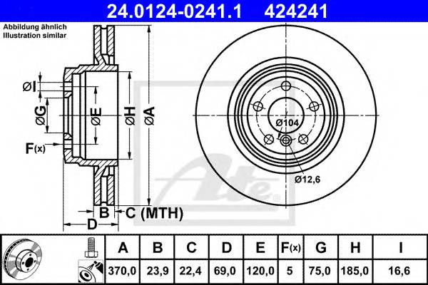 ATE 24.0124-0241.1 Тормозной диск ATE 24.0124-0241.1 Тормозной диск