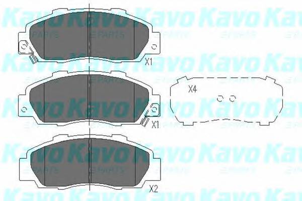 KAVO PARTS KBP-2002 Комплект тормозных колодок