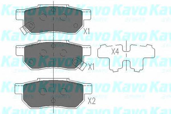 KAVO PARTS KBP-2007 Комплект гальмівних колодо