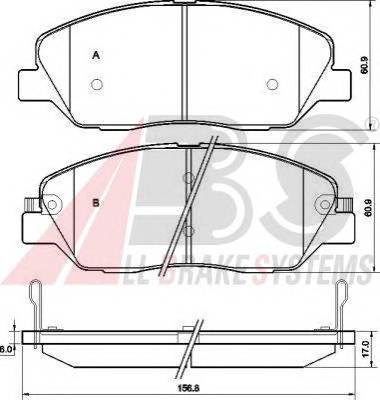A.B.S. 37522 Комплект тормозных колодок...