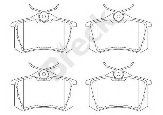 BRECK 20961 00 704 00 Комплект тормозных колодок
