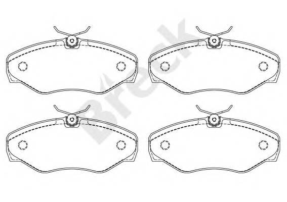 BRECK 23099 00 703 00 Комплект гальмівних колодо...