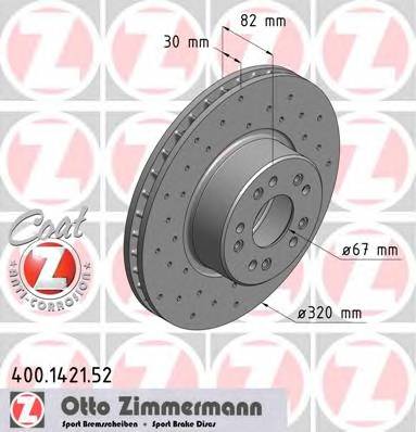 ZIMMERMANN 400.1421.52 Тормозной диск