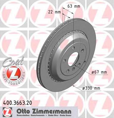 ZIMMERMANN 400.3663.20 Гальмівний диск ZIMMERMANN 400.3663.20 Гальмівний диск