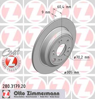 ZIMMERMANN 280.3179.20 Тормозной диск