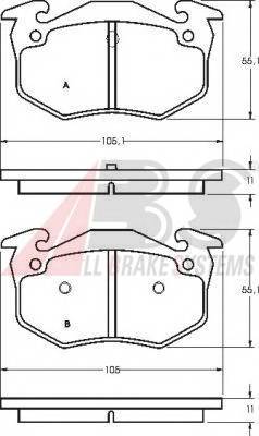 A.B.S. 36580 Комплект тормозных колодок