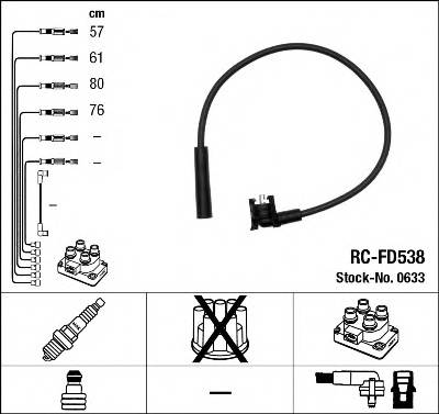 NGK 0633 Комплект проводов зажигани