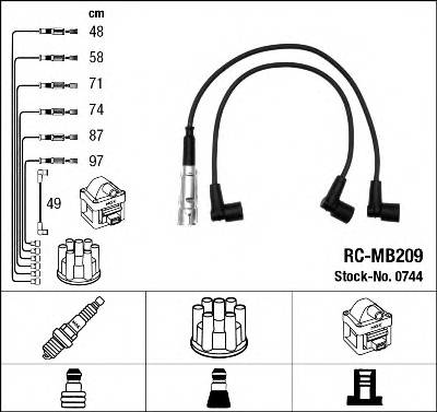 NGK 0744 Комплект проводов зажигани