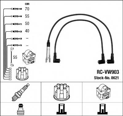 NGK 8621 Комплект проводов зажигани