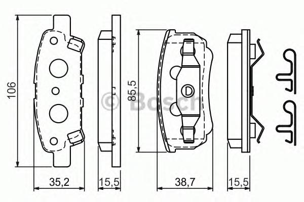 BOSCH 0 986 424 814 Комплект гальмівних колодо... BOSCH 0 986 424 814 Комплект гальмівних колодо...