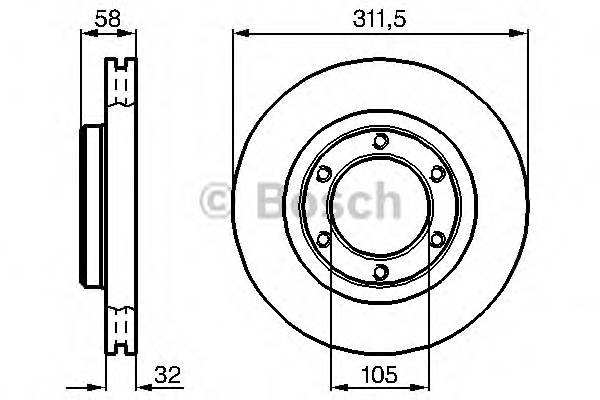 BOSCH 0 986 478 580 Тормозной диск