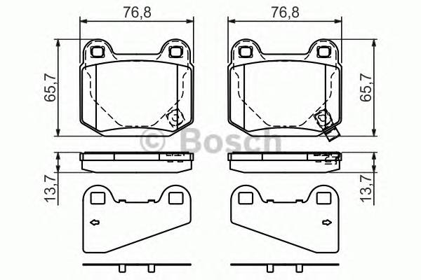 BOSCH 0 986 494 229 Комплект гальмівних колодо... BOSCH 0 986 494 229 Комплект гальмівних колодо...