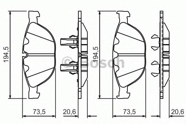 BOSCH 0 986 494 349 Комплект гальмівних колодо... BOSCH 0 986 494 349 Комплект гальмівних колодо...