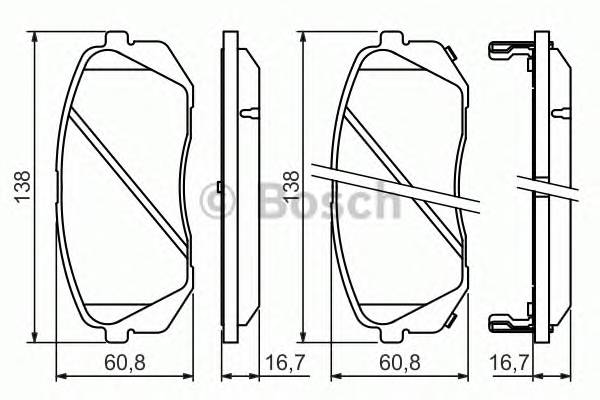 BOSCH 0 986 494 422 Комплект гальмівних колодо... BOSCH 0 986 494 422 Комплект гальмівних колодо...