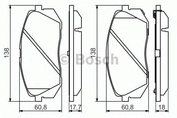 BOSCH 0 986 494 559 Комплект гальмівних колодо... BOSCH 0 986 494 559 Комплект гальмівних колодо...