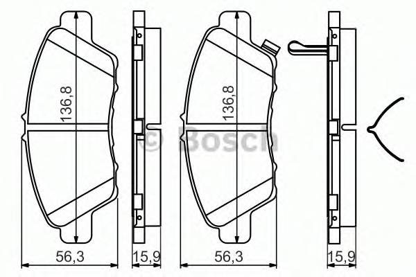 BOSCH 0 986 494 562 Комплект тормозных колодок