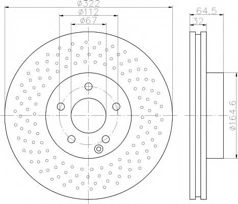 HELLA 8DD 355 114-231 Тормозной диск