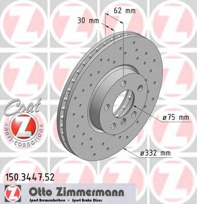 ZIMMERMANN 150.3447.52 Тормозной диск ZIMMERMANN 150.3447.52 Тормозной диск