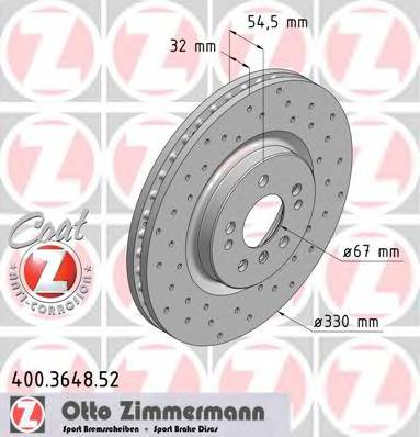 ZIMMERMANN 400.3648.52 Гальмівний диск ZIMMERMANN 400.3648.52 Гальмівний диск