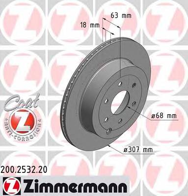 ZIMMERMANN 200.2532.20 Гальмівний диск ZIMMERMANN 200.2532.20 Гальмівний диск