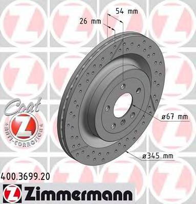 ZIMMERMANN 400.3699.20 Тормозной диск ZIMMERMANN 400.3699.20 Тормозной диск