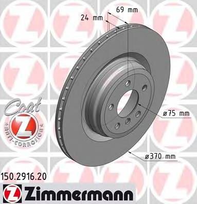 ZIMMERMANN 150.2916.20 Тормозной диск ZIMMERMANN 150.2916.20 Тормозной диск
