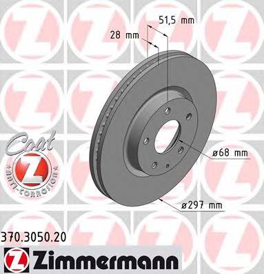 ZIMMERMANN 370.3050.20 Тормозной диск ZIMMERMANN 370.3050.20 Тормозной диск