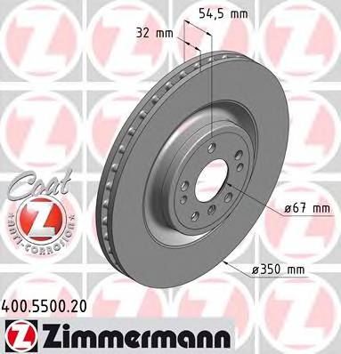 ZIMMERMANN 400.5500.20 Тормозной диск ZIMMERMANN 400.5500.20 Тормозной диск