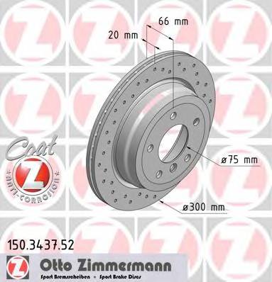 ZIMMERMANN 150.3437.52 Тормозной диск ZIMMERMANN 150.3437.52 Тормозной диск