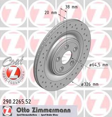 ZIMMERMANN 290.2265.52 Тормозной диск