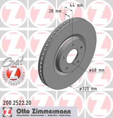 ZIMMERMANN 200.2522.20 Гальмівний диск ZIMMERMANN 200.2522.20 Гальмівний диск