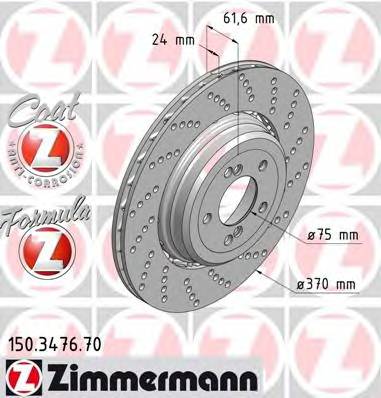 ZIMMERMANN 150.3476.70 Тормозной диск ZIMMERMANN 150.3476.70 Тормозной диск