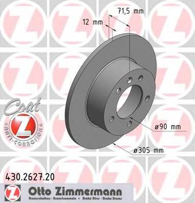 ZIMMERMANN 430.2627.20 Гальмівний диск ZIMMERMANN 430.2627.20 Гальмівний диск