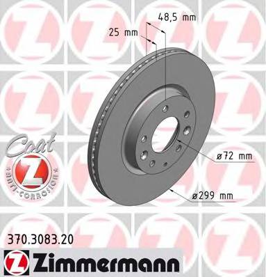 ZIMMERMANN 370.3083.20 Гальмівний диск ZIMMERMANN 370.3083.20 Гальмівний диск