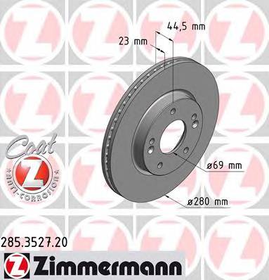 ZIMMERMANN 285.3527.20 Тормозной диск