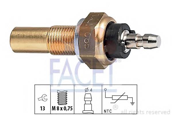 FACET 7.3068 Датчик, температура олії; Д... FACET 7.3068 Датчик, температура олії; Д...