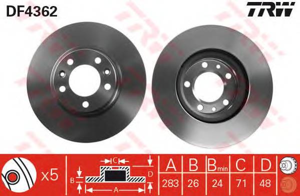 TRW DF4362 Тормозной диск