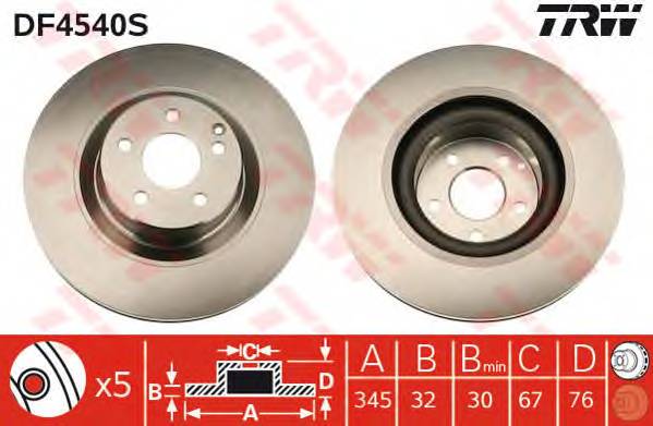TRW DF4540S Тормозной диск