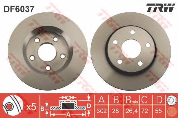 TRW DF6037 Тормозной диск