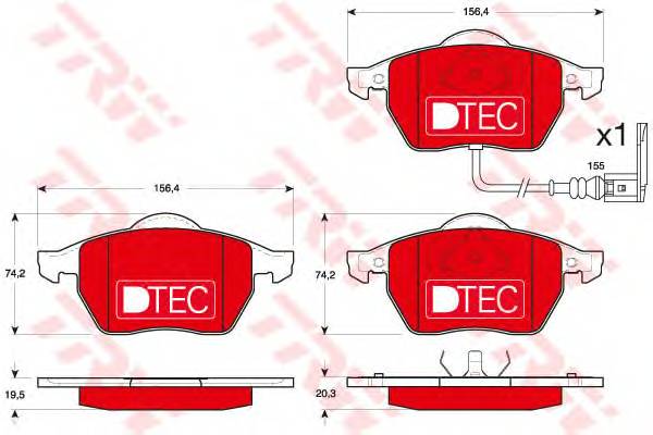 TRW GDB1403DTE Комплект тормозных колодок... TRW GDB1403DTE Комплект тормозных колодок...
