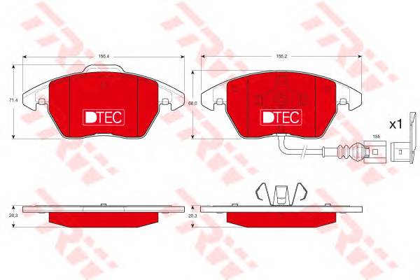 TRW GDB1550DTE Комплект гальмівних колодо... TRW GDB1550DTE Комплект гальмівних колодо...