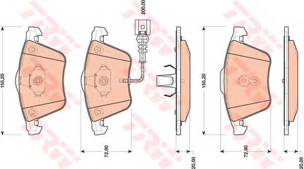 TRW GDB1809 Комплект тормозных колодок...