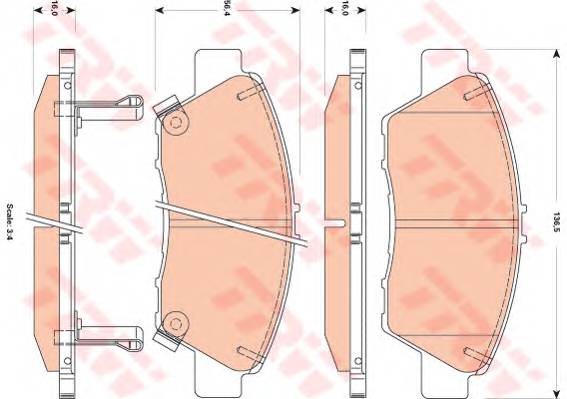 TRW GDB3493 Комплект тормозных колодок
