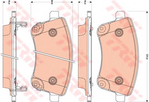 TRW GDB3509 Комплект тормозных колодок