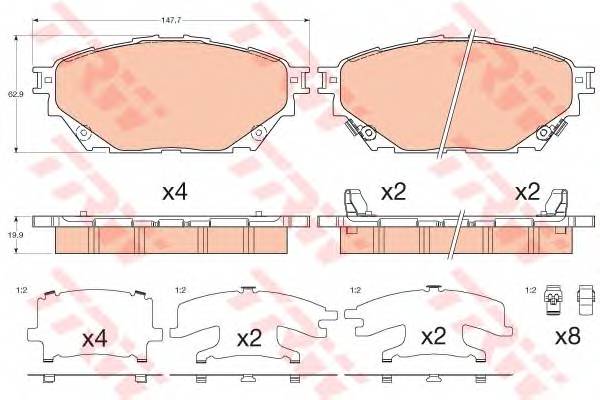 TRW GDB3611 KLOCKI HAMULC. MITSUBISHI CANTER PRZOD