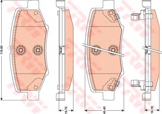 TRW GDB4145 Комплект гальмівних колодо... TRW GDB4145 Комплект гальмівних колодо...